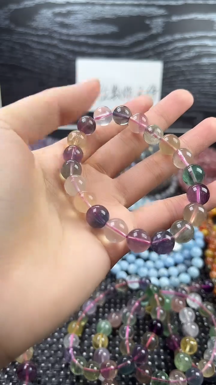 未镶嵌手串萤石彩萤石（9mm）