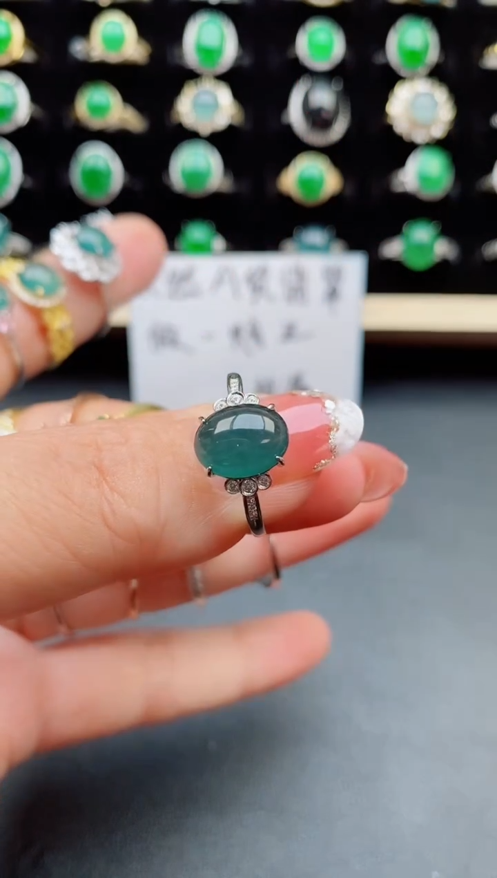 【闪购商品】翡翠戒指银S925镶嵌80050