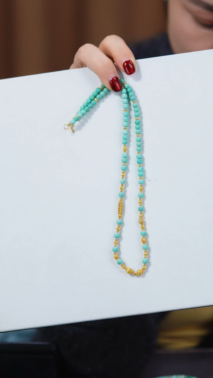 【闪购商品】绿松石项链18K金镶嵌1