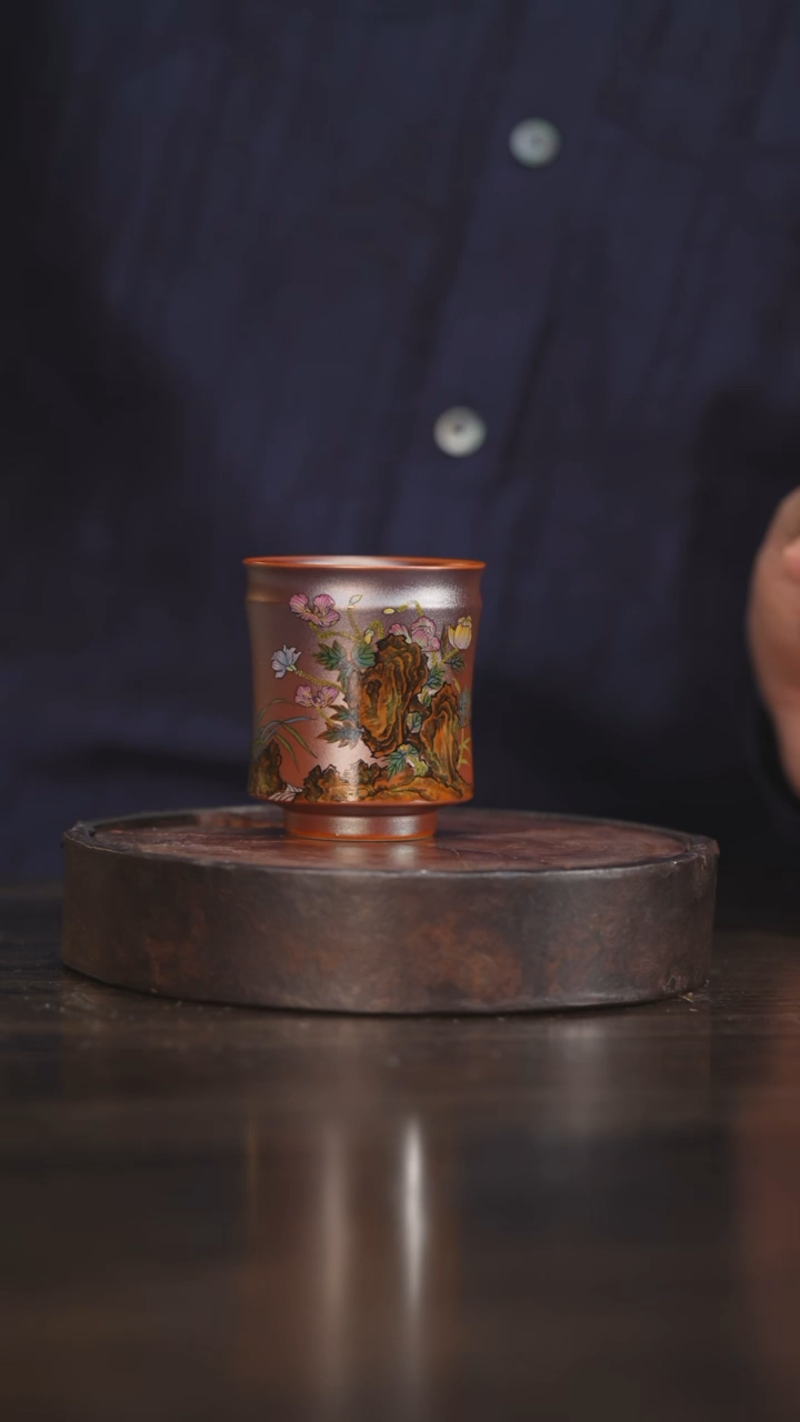 【闪购商品】杯67柴房陶瓷丨金红绘画单杯