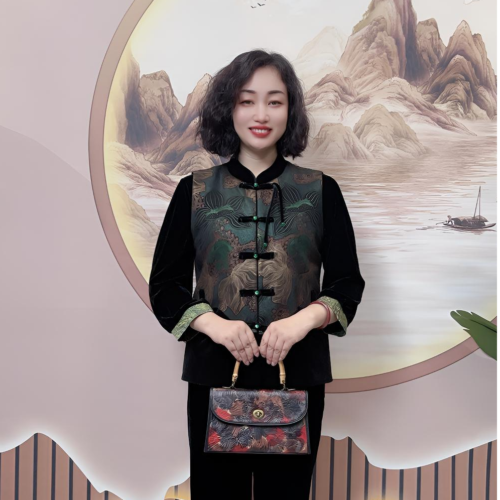中老年女款马甲金枝玉叶仿鹿绒拼接丝绒马甲秋季秋冬新中式中国风