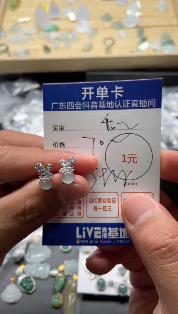 颈饰未镶嵌翡翠我**e耳钉