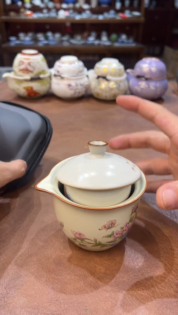 真的很便宜超好看会开片的旅行茶具