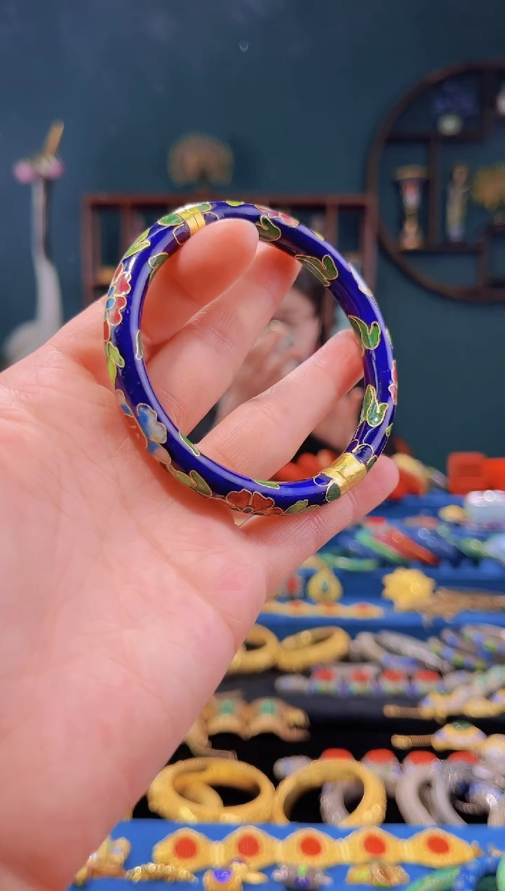 【闪购商品】非遗技艺景泰蓝开口手镯 