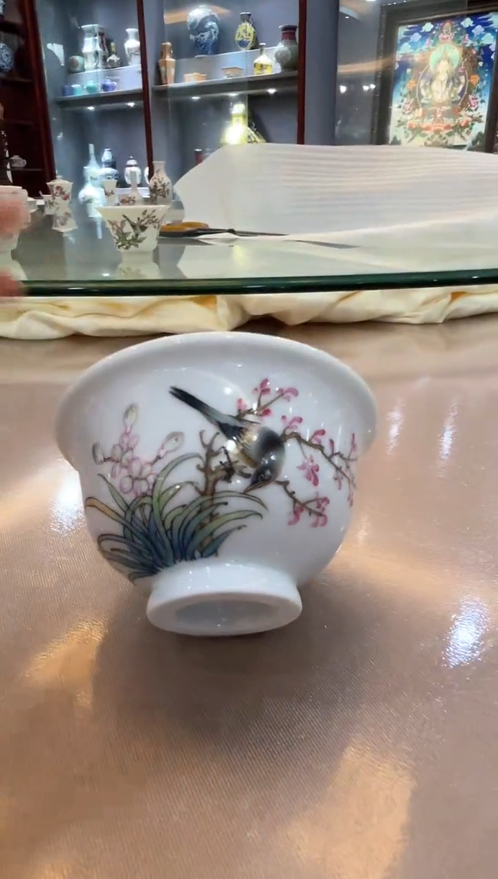 【闪购商品】016珐琅彩研究院花鸟喜上眉梢压手杯