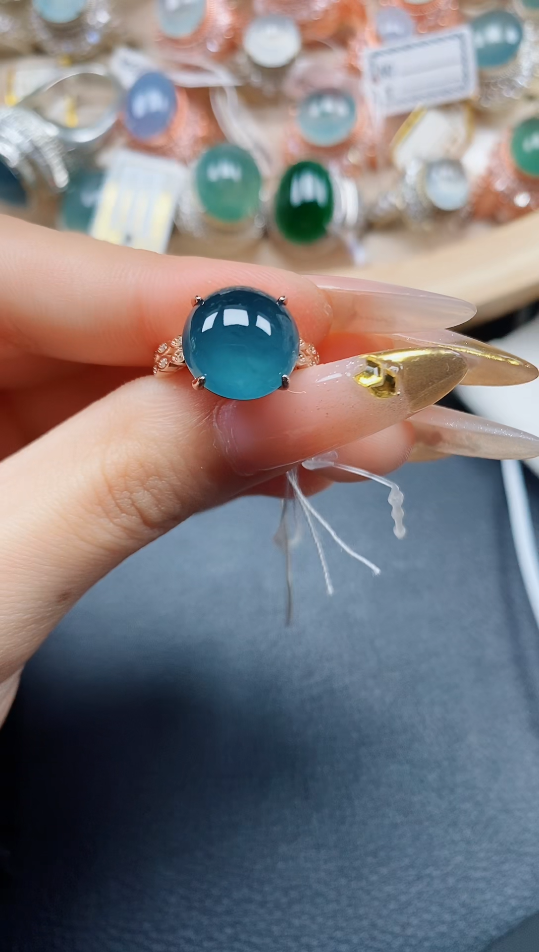 【闪购商品】翡翠戒指银S925镶嵌翡翠