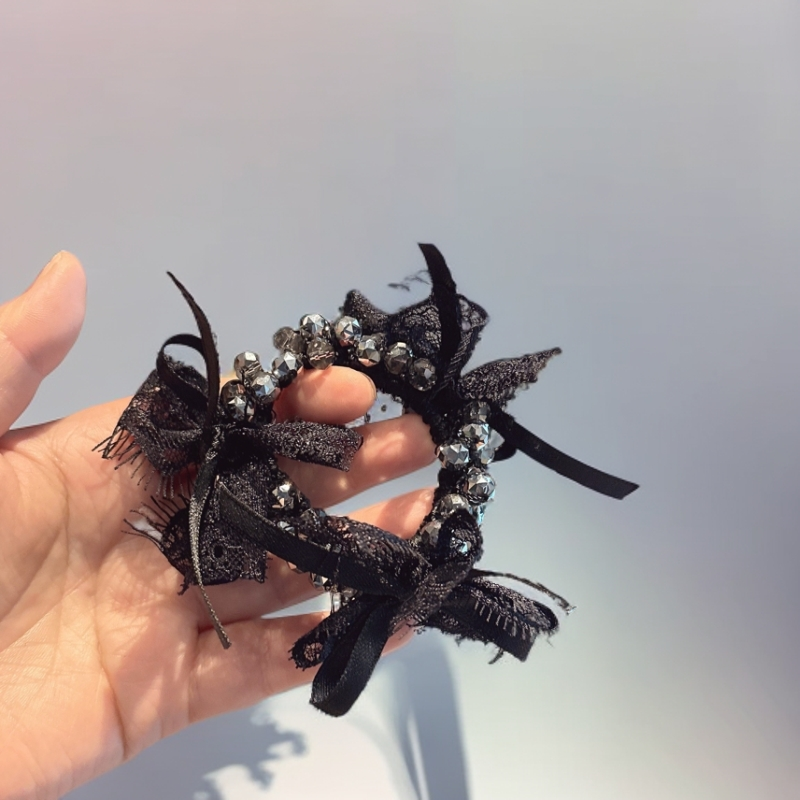 【实拍】闪闪蕾丝蝴蝶结发圈 陈太太 赵宝宝同款