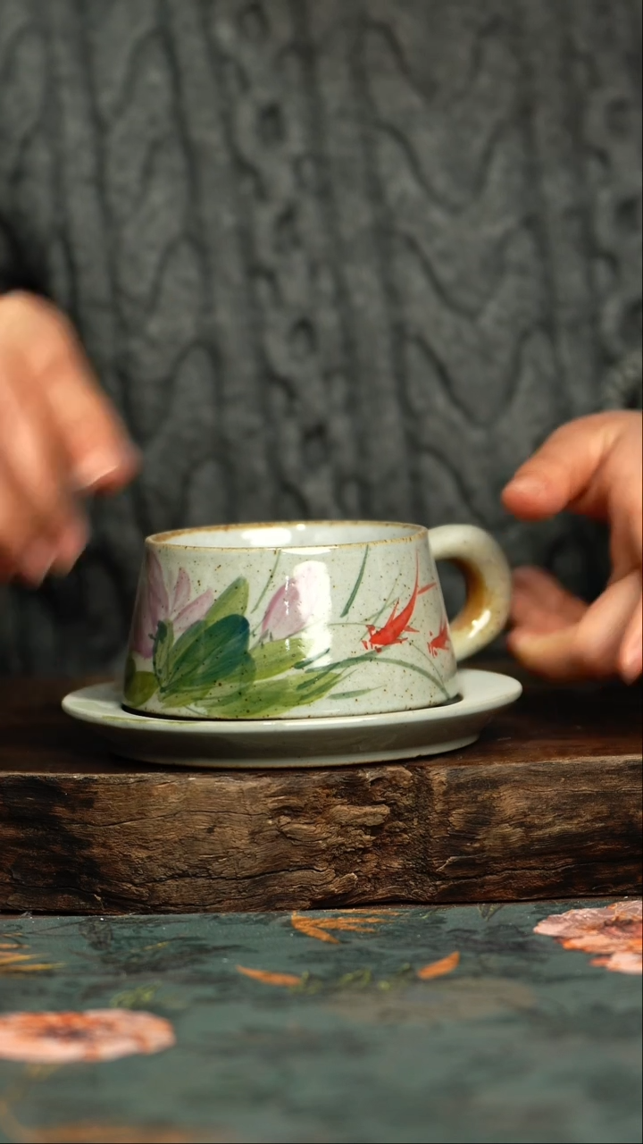 【闪购商品】杯釉下彩手工手绘同款陶器