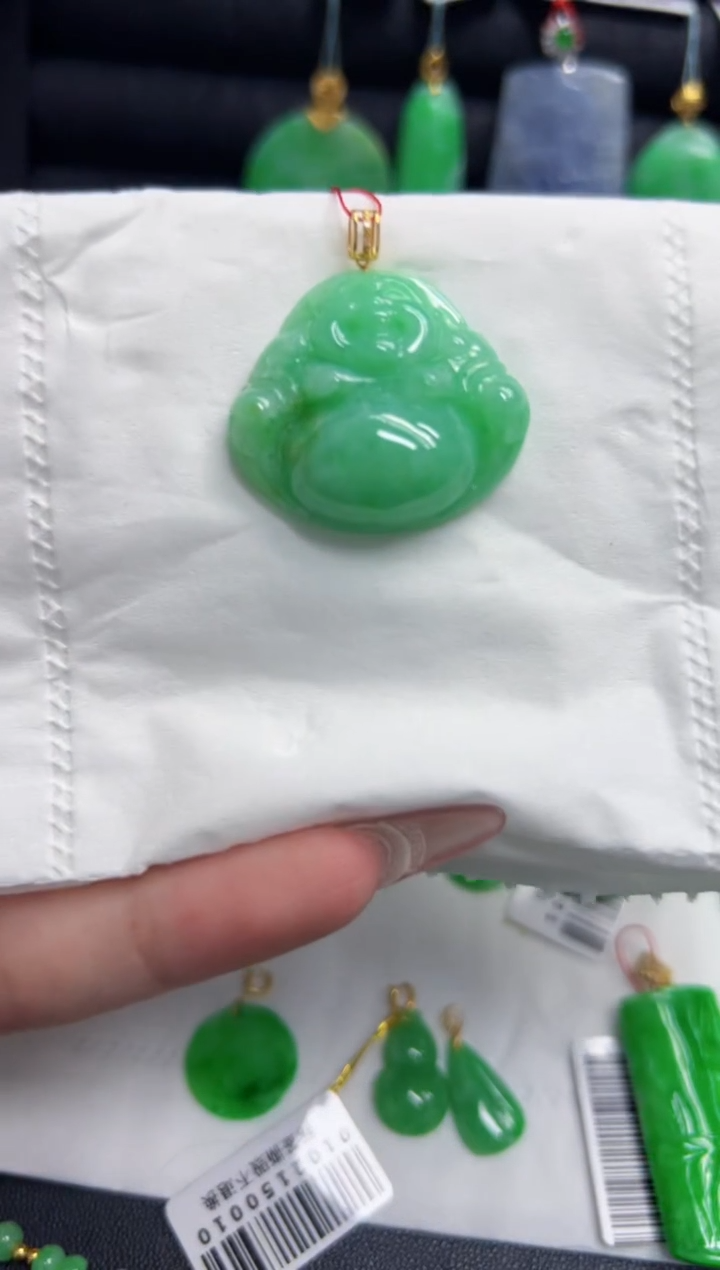 【闪购商品】翡翠颈饰18K金镶嵌Y缅料A货/支持复检/一件
