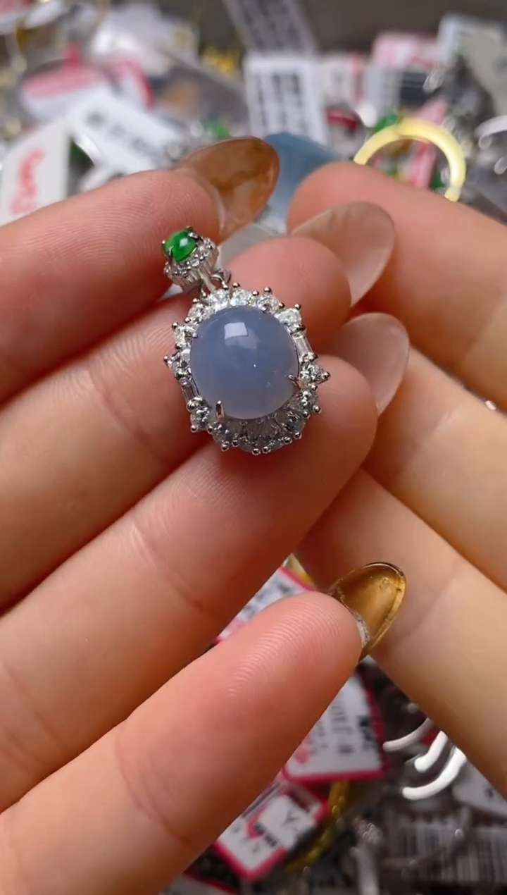 银S925镶嵌戒指翡翠百内无证书