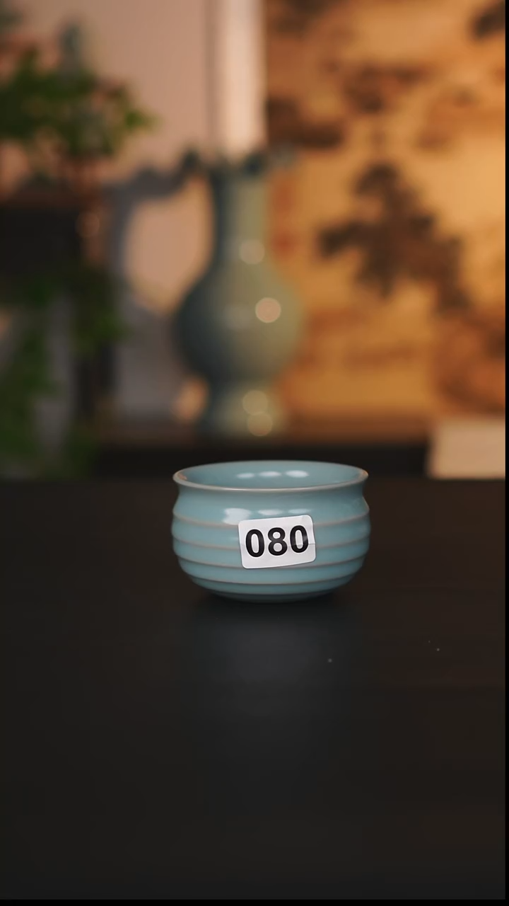 杯子瓷天熙汝瓷仿古釉钱袋子微瑕080