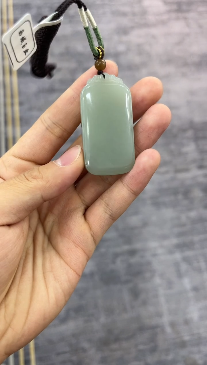 未镶嵌手串和田玉且末青白无事牌微色差