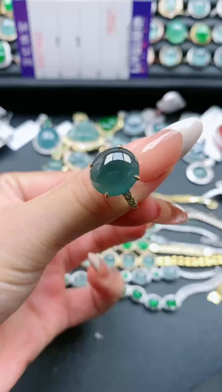 【闪购商品】翡翠戒指银S925镶嵌111111