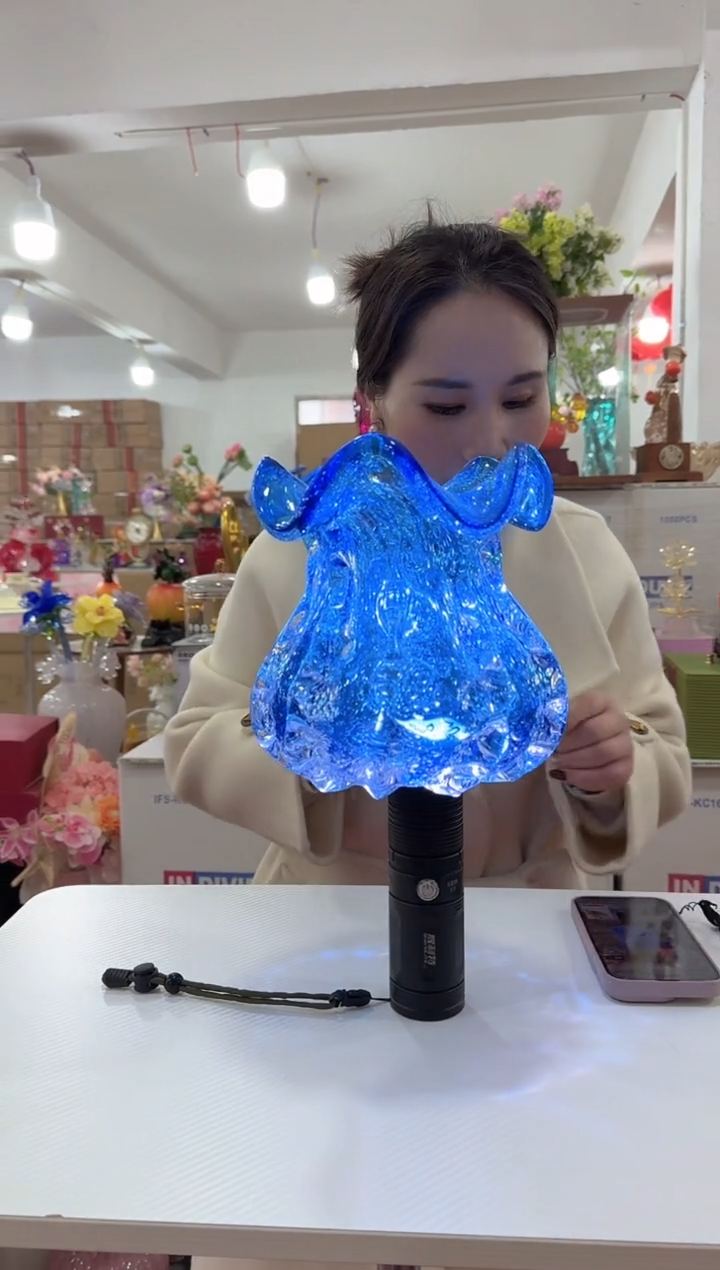 【闪购商品】无铅玻璃蓝色钱袋子