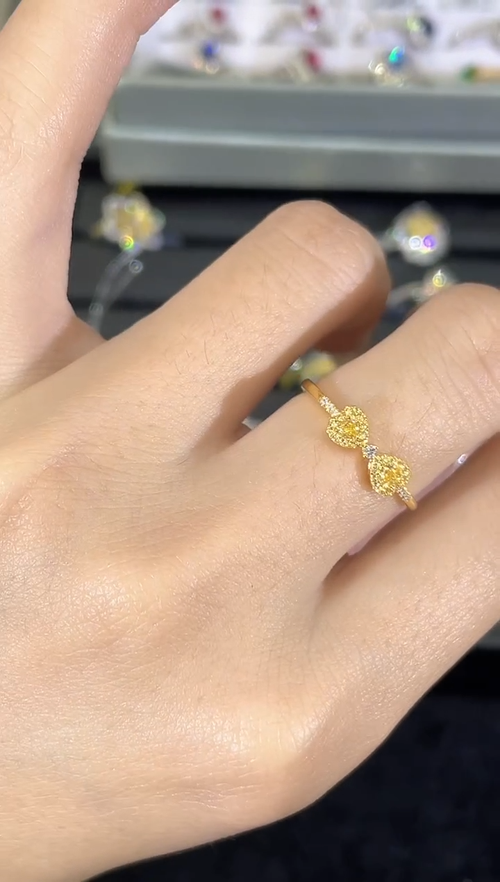 18K金镶嵌戒指钻石         CY