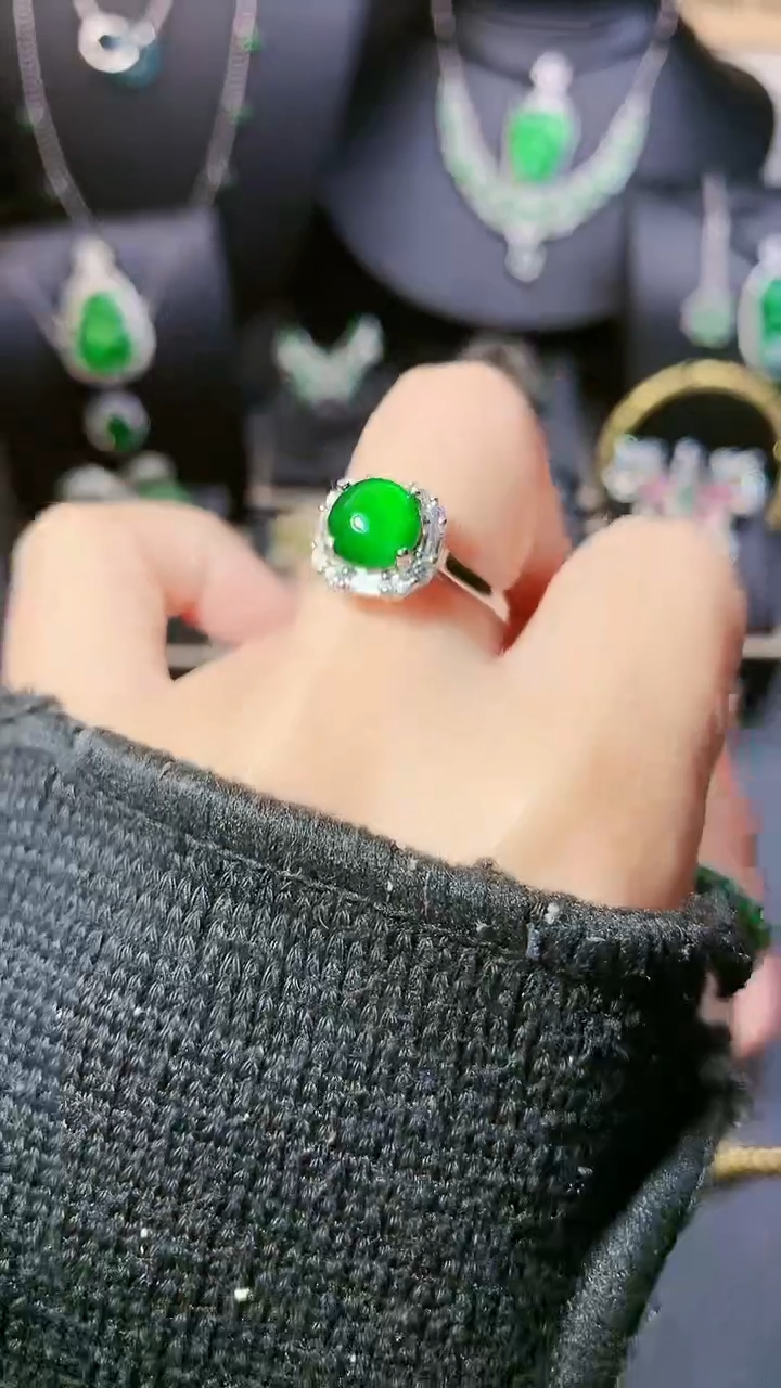 【闪购商品】翡翠戒指银S925镶嵌戒指