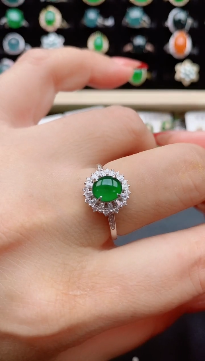 【闪购商品】翡翠戒指银S925镶嵌321321