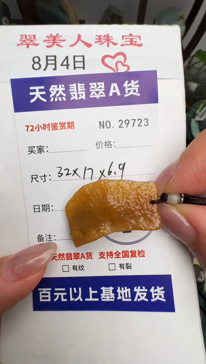 翡翠未镶嵌颈饰原石29723
