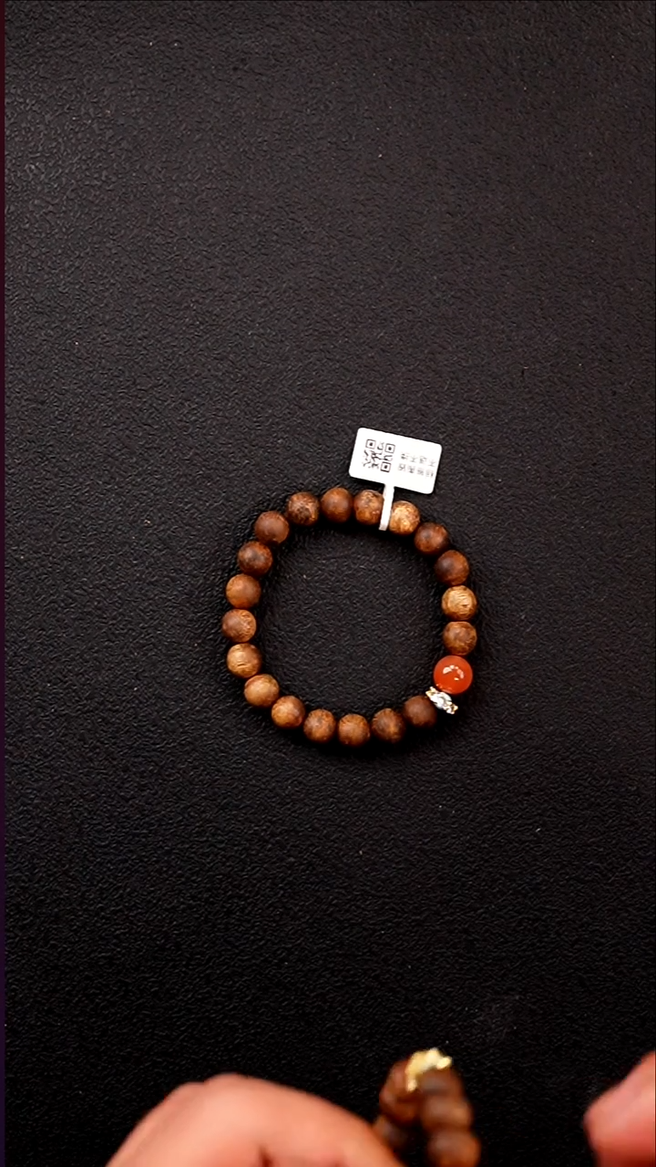 沉香手串设计款10mm莺歌绿棋楠圆珠单圈