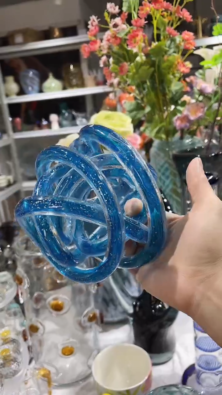 【闪购商品】琉璃蓝麻团摆件