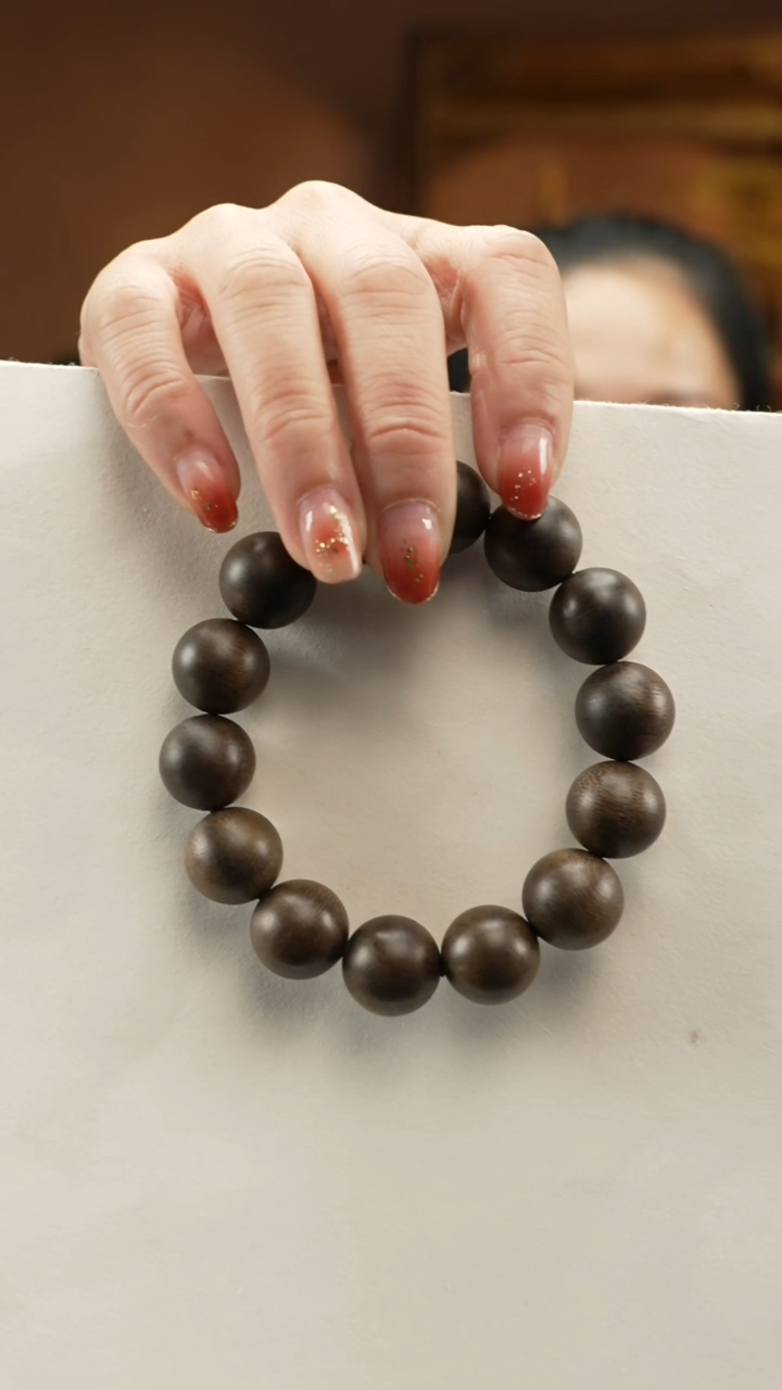 【闪购商品】沉香手串越南芽庄绿棋楠9分沉1.6圆珠单圈   