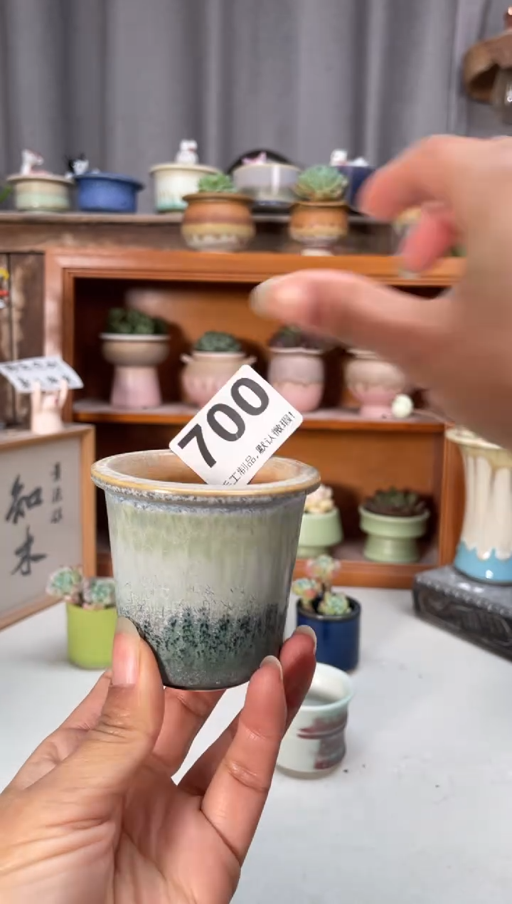 瓷片700知木小芳花盆