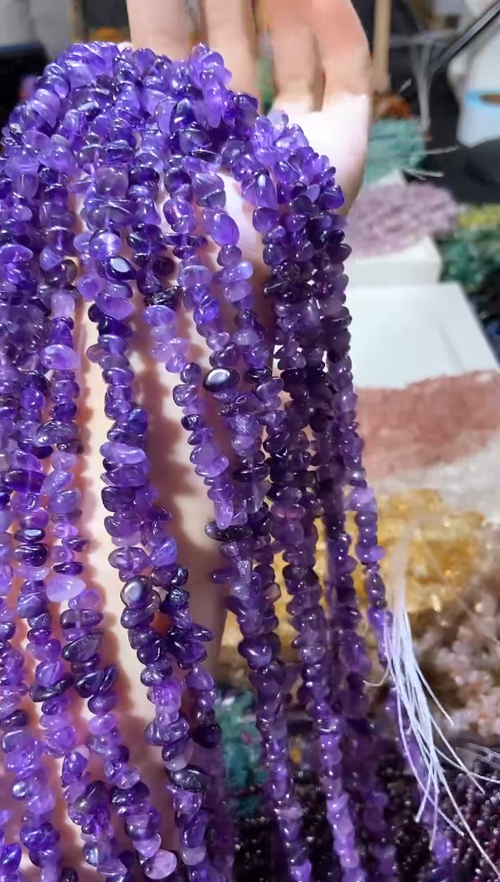 水晶珠宝半成品未镶嵌紫水晶