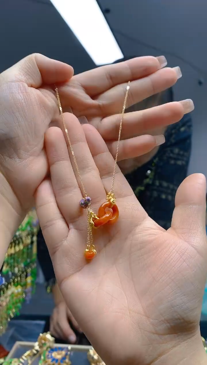 【闪购商品】翡翠耳饰合金315翡翠锁骨链