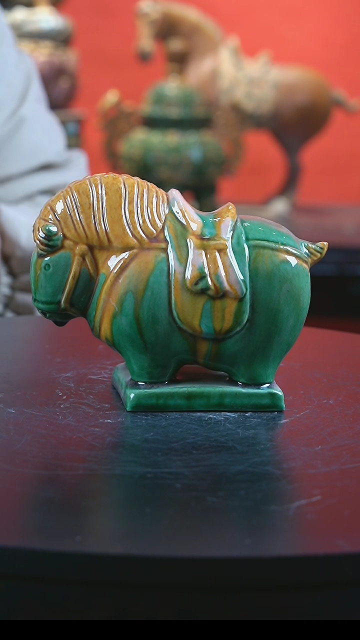 【闪购商品】陶瓷陶瓷洛阳 唐三彩 10*13三彩马