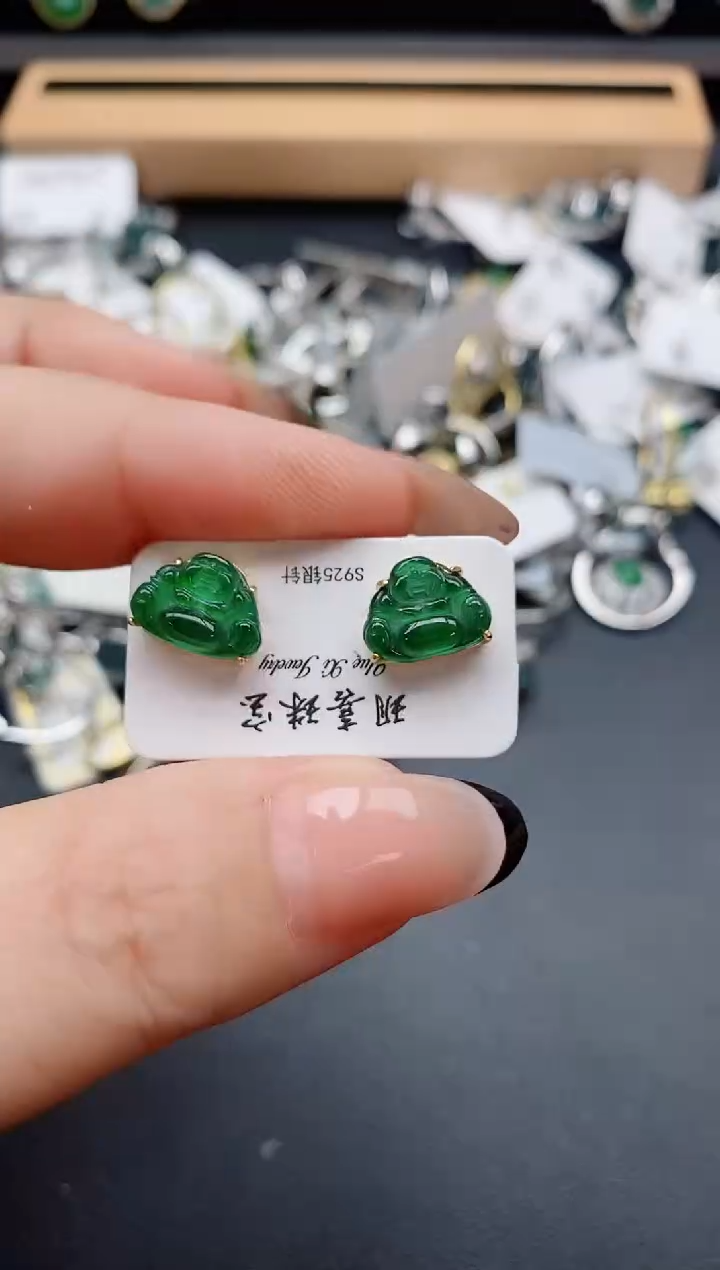 银S925镶嵌戒指翡翠1