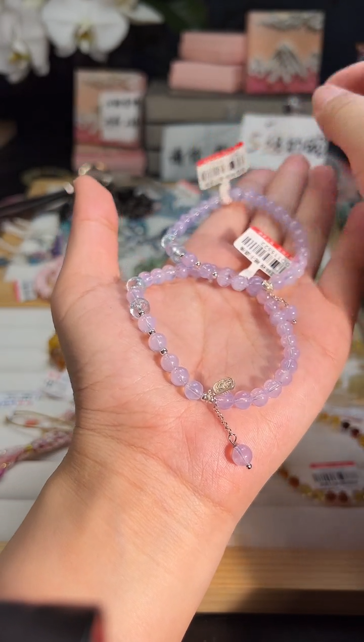 水晶手串银S925镶嵌e586多样性发货一件