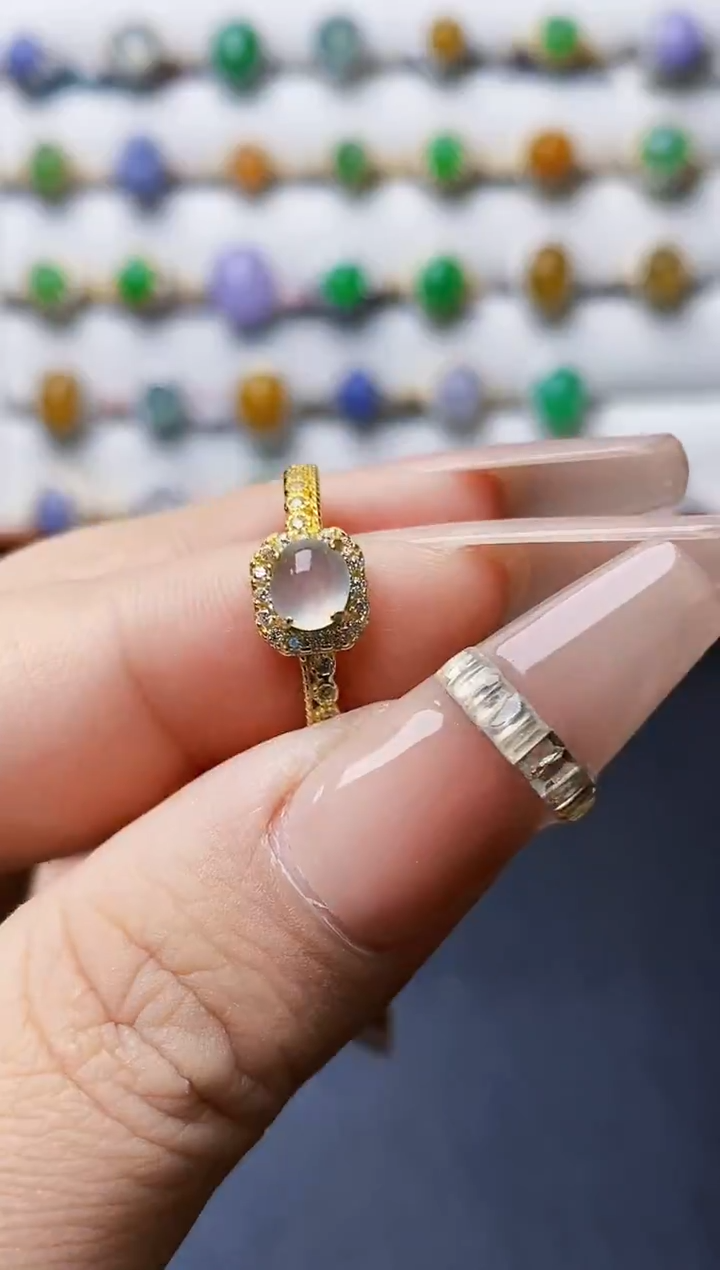 银S925镶嵌戒指翡翠0038