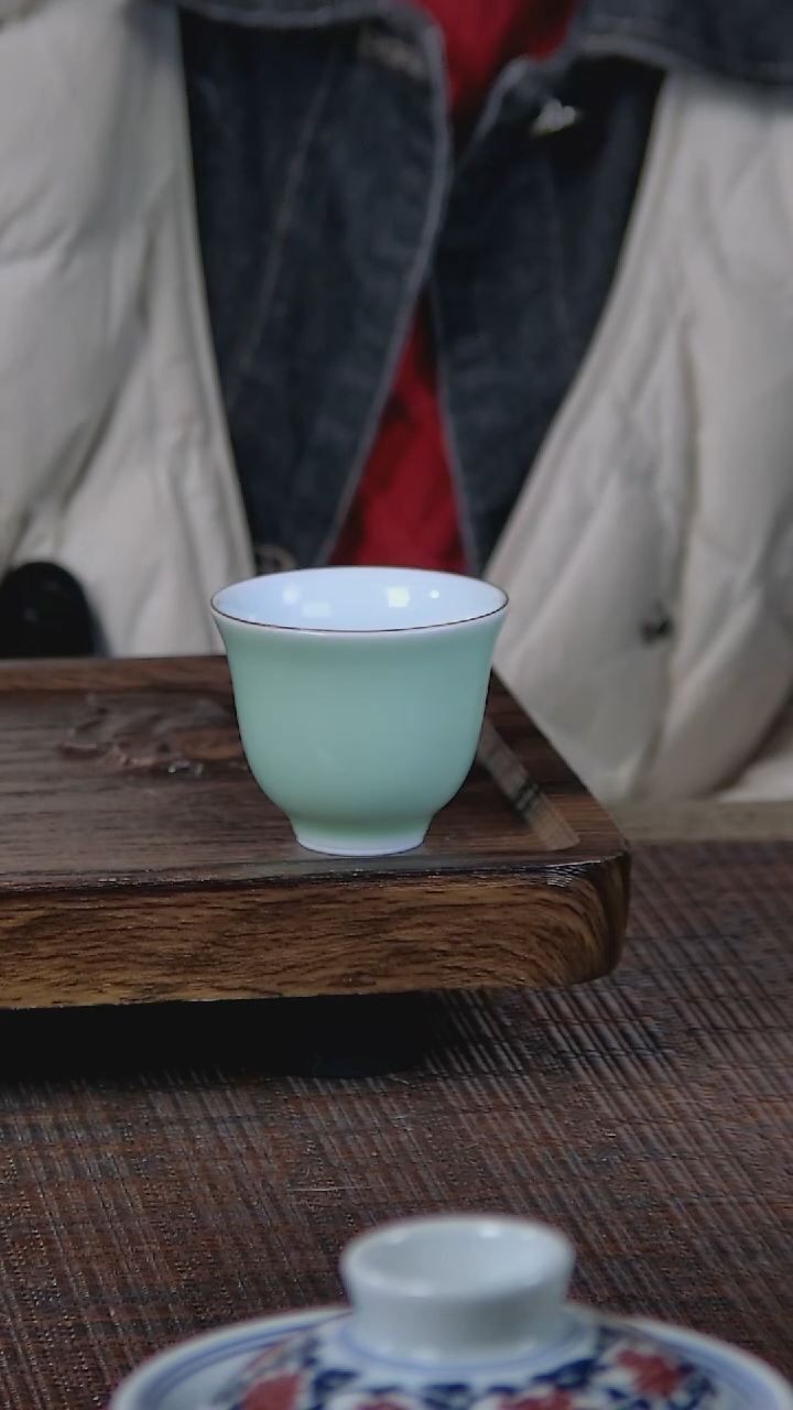 【闪购商品】折葵非器手工手绘绿紫金口杯