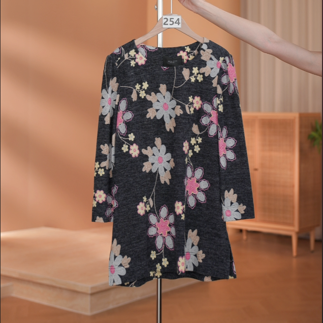 【254】灰花针织工艺衫