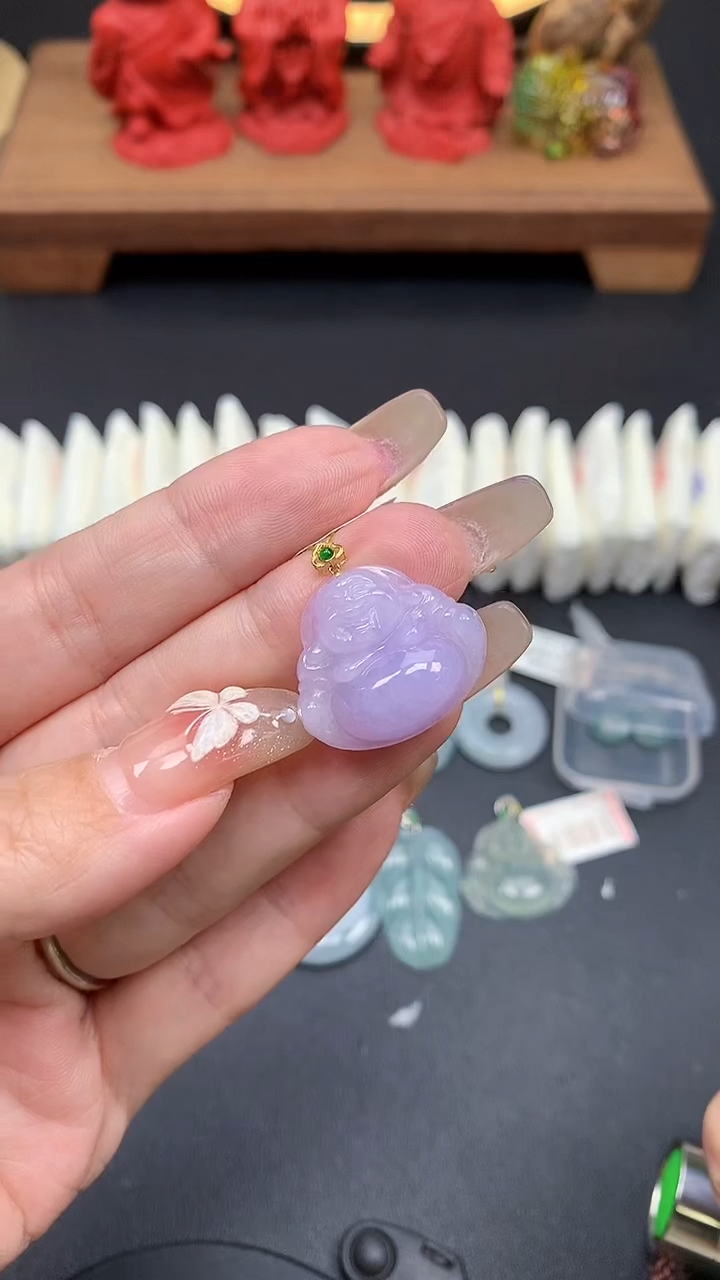 【闪购商品】翡翠吊坠(不含链)18K金镶嵌MS150106