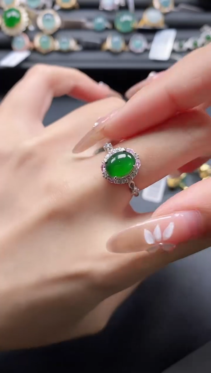 【闪购商品】翡翠戒指银S925镶嵌11111