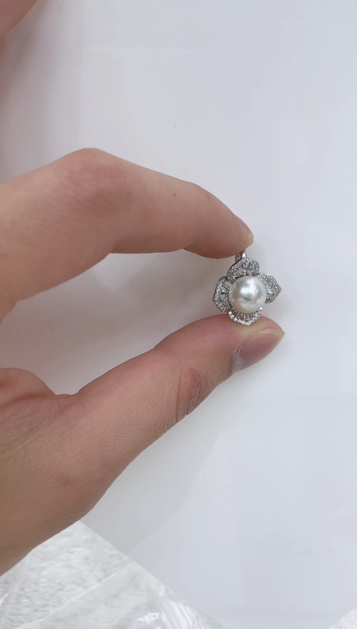【闪购商品】海水珍珠吊坠(不含链)银S925镶嵌海水珍珠吊坠