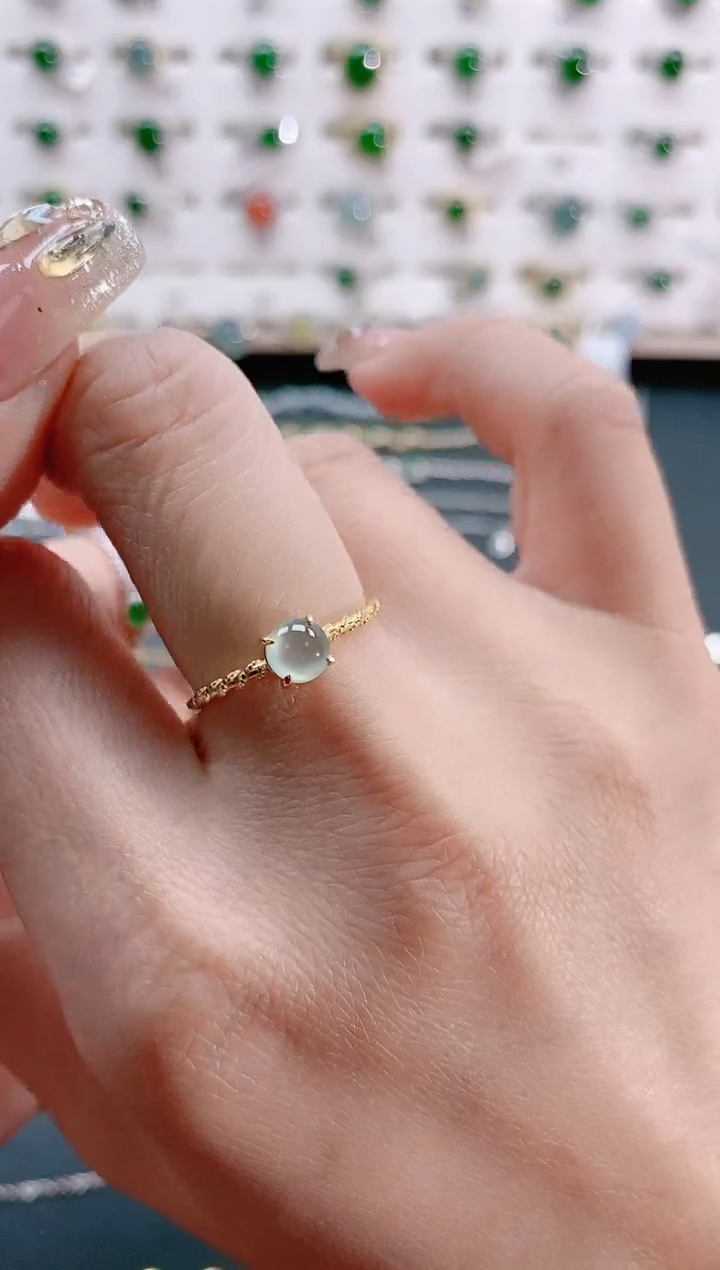 【闪购商品】翡翠戒指银S925镶嵌天然翡翠