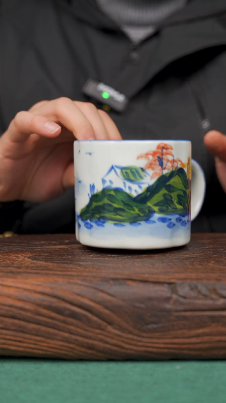 【闪购商品】瓷片90寻一缕瓷香杯釉下手工手绘瓷器