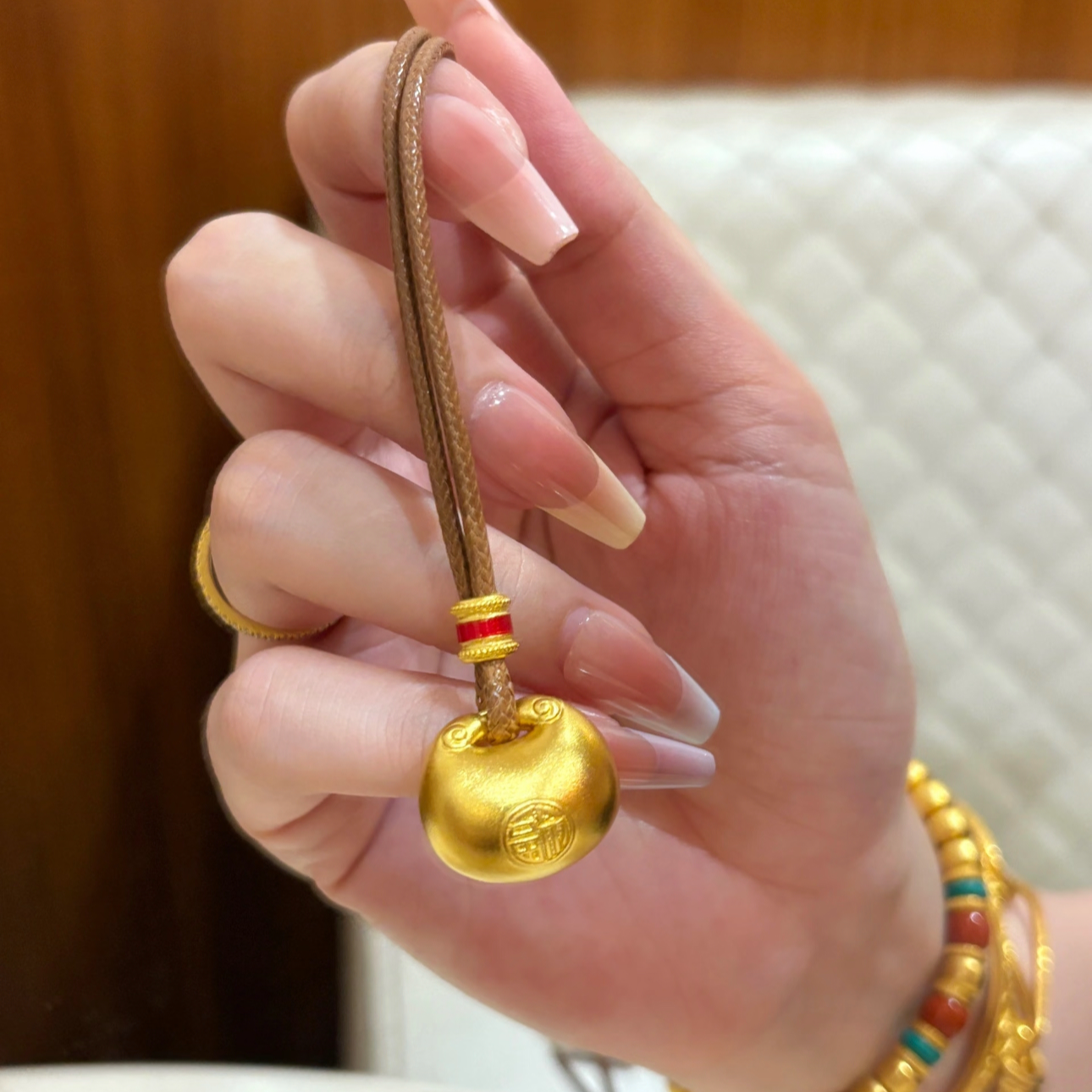 铜合金项链 新中式古风小胖福项链2025新款国潮时尚锁骨链百搭女