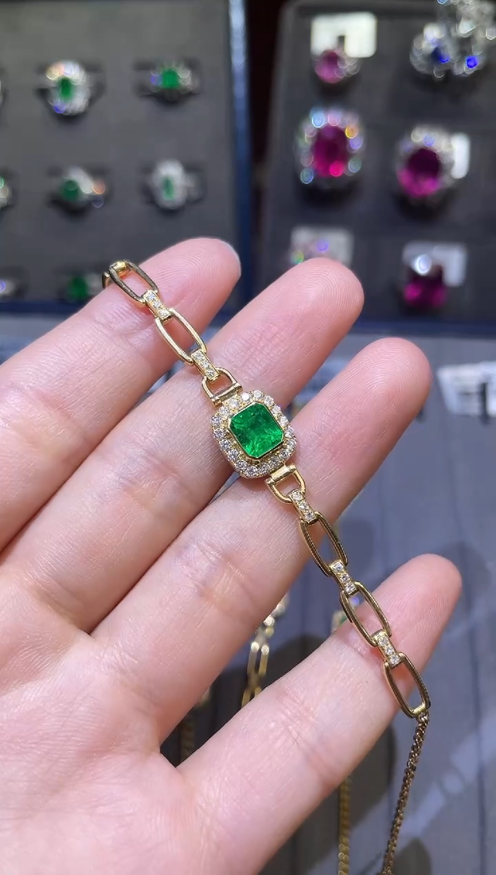 【闪购商品】祖母绿手链18K金镶嵌/0.88ct/潘杰希尔