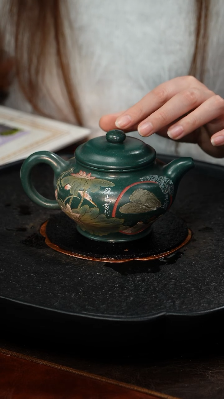 茶壶紫砂邵映华 掇只64 官绿泥 260毫升 关山月   
