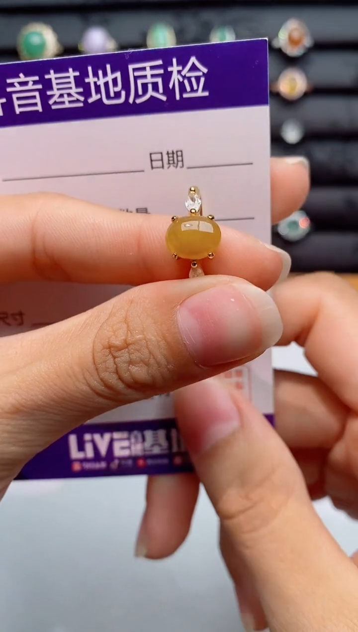 银S925镶嵌戒指翡翠1