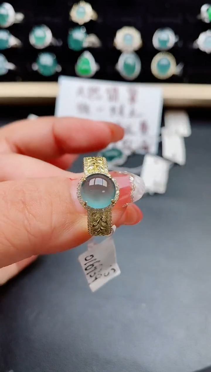 【闪购商品】翡翠戒指银S925镶嵌50800