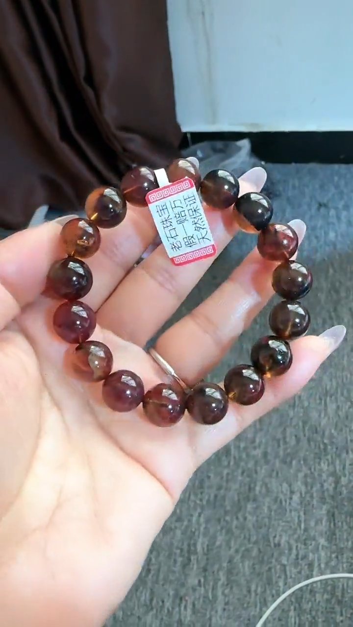【闪购商品】琥珀手链未镶嵌规格12微瑕灵草珀手串#7