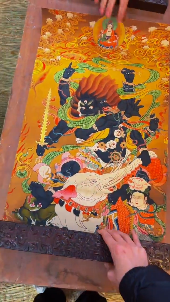 装裱画精品手绘唐卡链接--A031金刚手