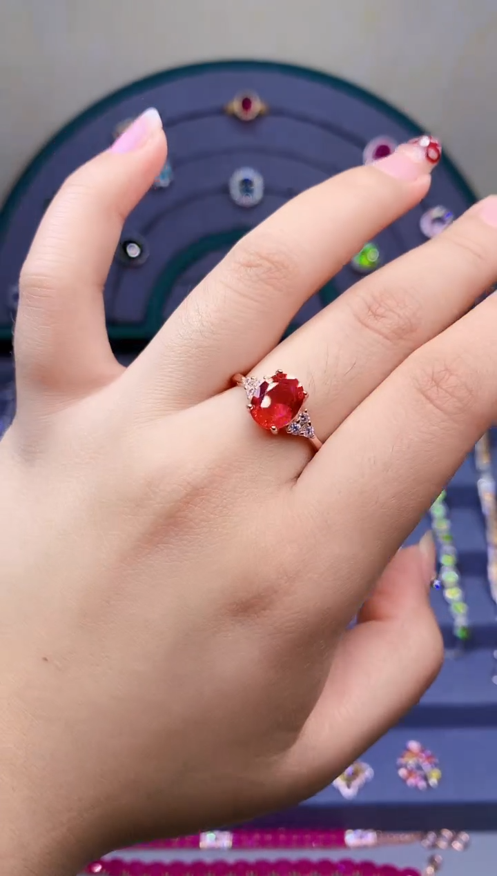 【闪购商品】红宝石戒指银S925镶嵌5