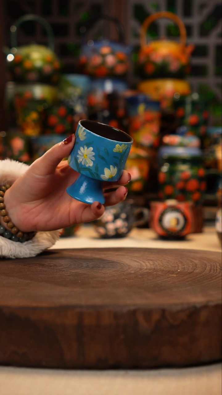 紫砂油画手绘釉下彩