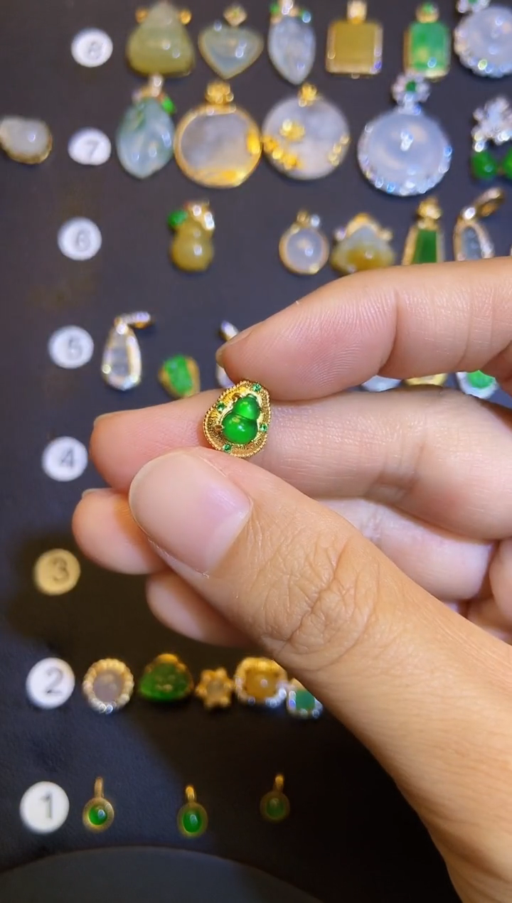 吊坠(不含链)银S925镶嵌翡翠1