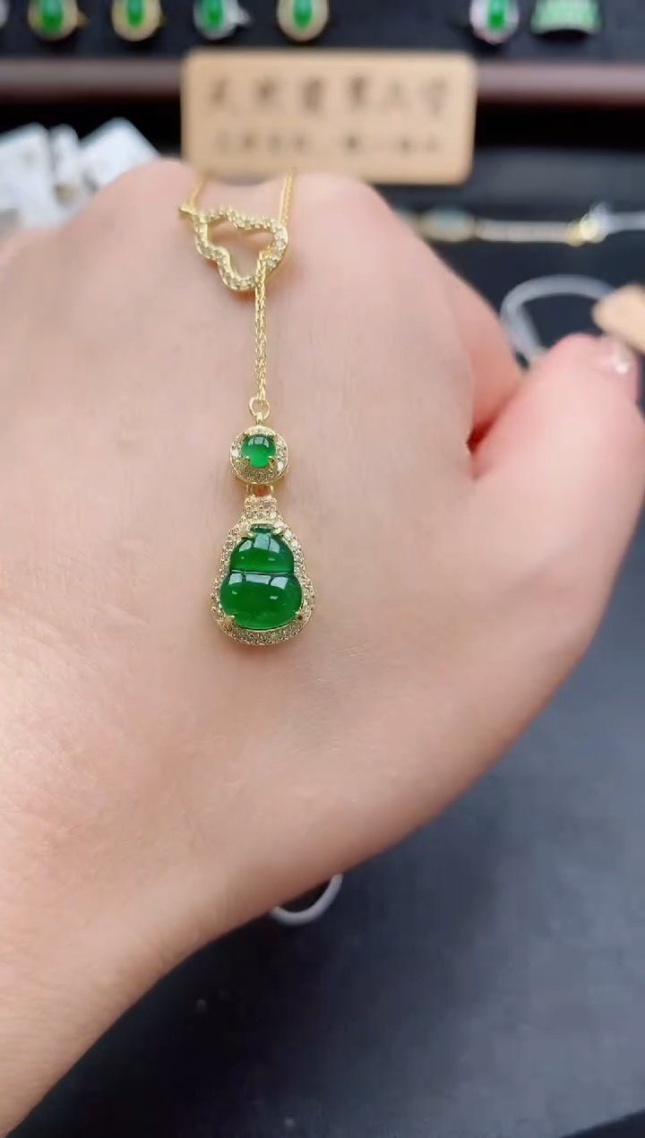 套链银S925镶嵌翡翠1